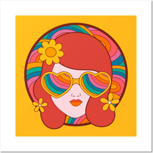 Psychedelic Red Head Posters and Art